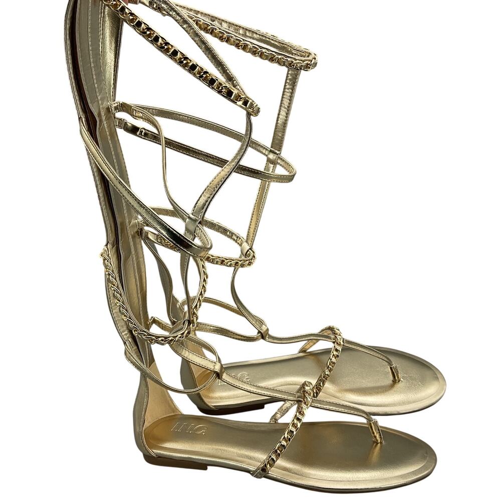 NEW I.N.C. Women’s Harini High Rise Gladiator Sandals Gold Size 8.5M